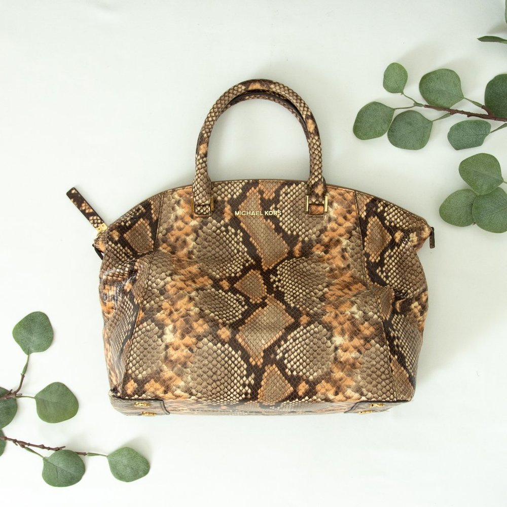 Michael Kors Python Embossed Leather Selma Tote - image 2